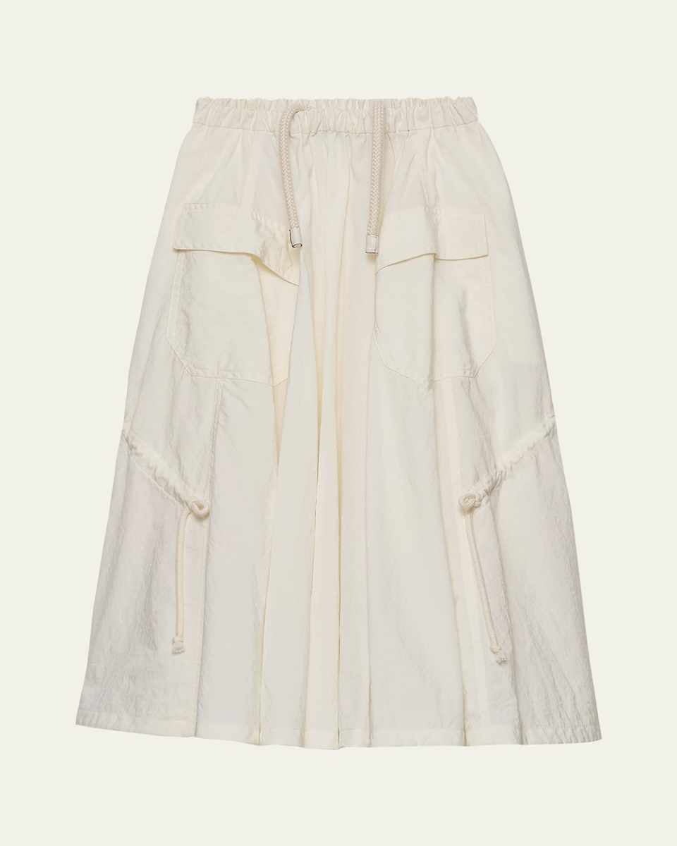 Full Cargo Drawstring Midi Skirt